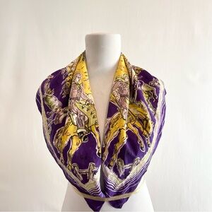 Rodeo/cowboy themed scarf in purple and yellow